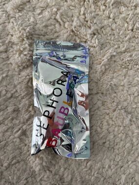 Sephora Iridescent Silver Pouch with Multicolor Logo